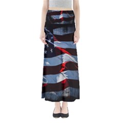 Grunge American Flag Background Maxi Skirts by Simbadda