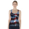 Grunge American Flag Background Racer Back Sports Top View1