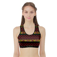 Ladybugs And Flowers Sports Bra With Border by Valentinaart