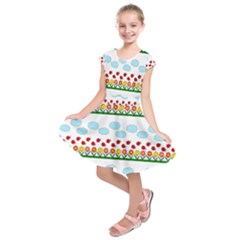 Ladybugs And Flowers Kids  Short Sleeve Dress by Valentinaart