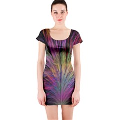 Fractal In Many Different Colours Short Sleeve Bodycon Dress by Simbadda
