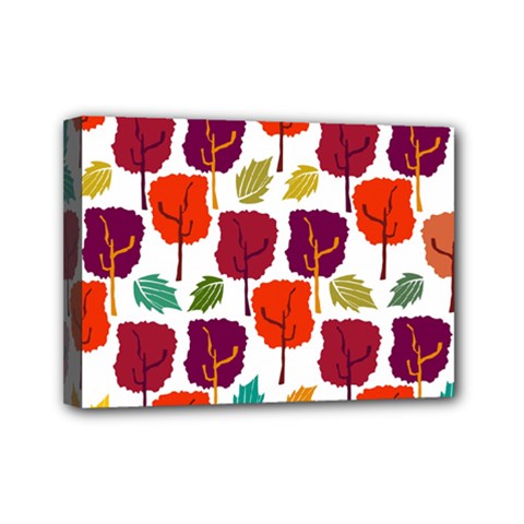 Colorful Trees Background Pattern Mini Canvas 7  X 5 