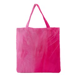 Very Pink Feather Grocery Tote Bag by Simbadda