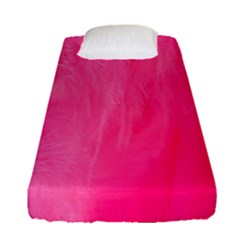 Very Pink Feather Fitted Sheet (single Size) by Simbadda