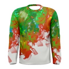 Digitally Painted Messy Paint Background Texture Men s Long Sleeve Tee by Simbadda