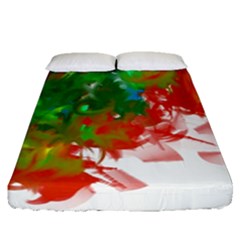 Digitally Painted Messy Paint Background Texture Fitted Sheet (queen Size) by Simbadda