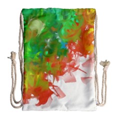 Digitally Painted Messy Paint Background Texture Drawstring Bag (large) by Simbadda