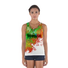 Digitally Painted Messy Paint Background Texture Women s Sport Tank Top  by Simbadda