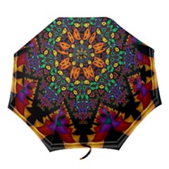 Symmetric Fractal Image In 3d Glass Frame Folding Umbrellas by Simbadda