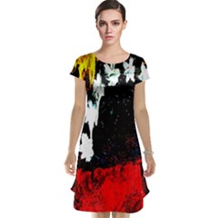 Grunge Abstract In Dark Cap Sleeve Nightdress by Simbadda