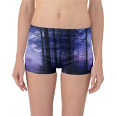 Moonlit A Forest At Night With A Full Moon Reversible Bikini Bottoms