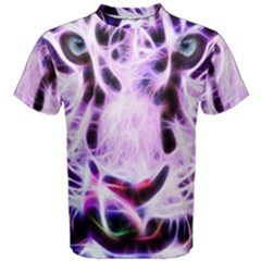 Fractal Wire White Tiger Men s Cotton Tee by Simbadda