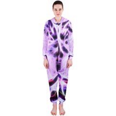 Fractal Wire White Tiger Hooded Jumpsuit (ladies)  by Simbadda