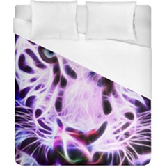 Fractal Wire White Tiger Duvet Cover (california King Size) by Simbadda