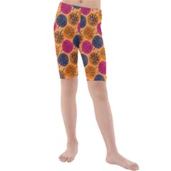 Colorful Trees Background Pattern Kids  Mid Length Swim Shorts by Simbadda