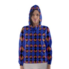 Abstract Lines Seamless Pattern Hooded Wind Breaker (women) by Simbadda