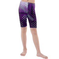 Evil Moon Dark Background With An Abstract Moonlit Landscape Kids  Mid Length Swim Shorts by Simbadda