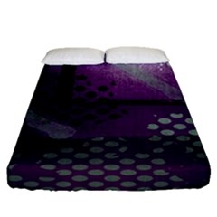 Evil Moon Dark Background With An Abstract Moonlit Landscape Fitted Sheet (queen Size) by Simbadda