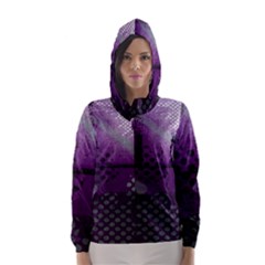 Evil Moon Dark Background With An Abstract Moonlit Landscape Hooded Wind Breaker (women) by Simbadda