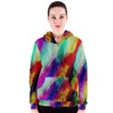 Colorful Abstract Paint Splats Background Women s Zipper Hoodie View1