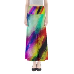 Colorful Abstract Paint Splats Background Maxi Skirts by Simbadda