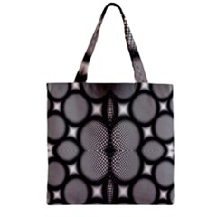 Mirror Of Black And White Fractal Texture Zipper Grocery Tote Bag by Simbadda