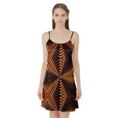 Fractal Pattern Of Fire Color Satin Night Slip