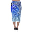 Winter Blue Moon Fractal Forest Background Midi Pencil Skirt View2