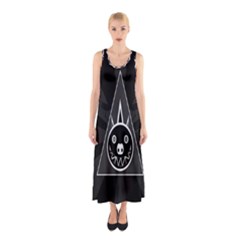 Abstract Pigs Triangle Sleeveless Maxi Dress