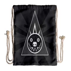 Abstract Pigs Triangle Drawstring Bag (Large)