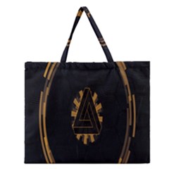 Geometry Interfaces Deus Ex Human Revolution Deus Ex Penrose Triangle Zipper Large Tote Bag by Simbadda