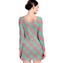 Cross Pink Green Gingham Digital Paper Long Sleeve Bodycon Dress View2