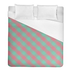 Cross Pink Green Gingham Digital Paper Duvet Cover (full/ Double Size)