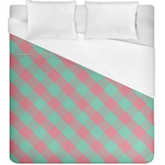 Cross Pink Green Gingham Digital Paper Duvet Cover (king Size) by Alisyart