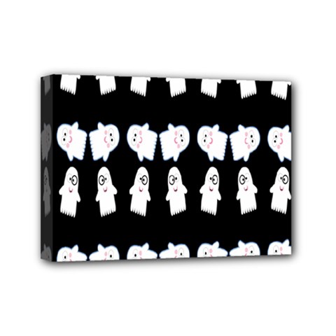 Cute Ghost Pattern Mini Canvas 7  X 5  by Simbadda