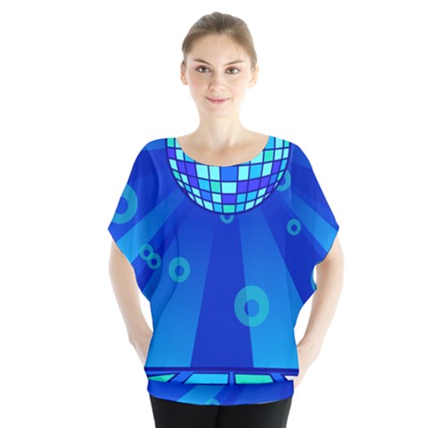 Disco Ball Retina Blue Circle Light Blouse by Alisyart