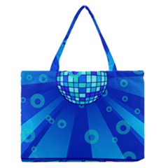 Disco Ball Retina Blue Circle Light Medium Zipper Tote Bag