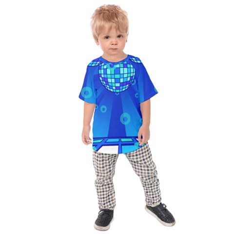 Disco Ball Retina Blue Circle Light Kids  Raglan Tee by Alisyart