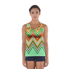 Chevron Wave Color Rainbow Triangle Waves Women s Sport Tank Top 