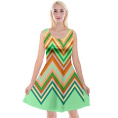 Chevron Wave Color Rainbow Triangle Waves Reversible Velvet Sleeveless Dress by Alisyart