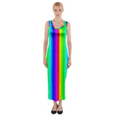 Rainbow Gradient Fitted Maxi Dress by Simbadda