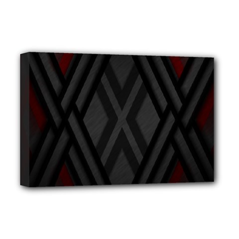 Abstract Dark Simple Red Deluxe Canvas 18  X 12   by Simbadda