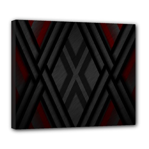 Abstract Dark Simple Red Deluxe Canvas 24  x 20  