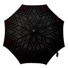 Abstract Dark Simple Red Hook Handle Umbrellas (Large)