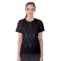 Abstract Dark Simple Red Women s Cotton Tee