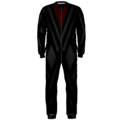 Abstract Dark Simple Red OnePiece Jumpsuit (Men) 