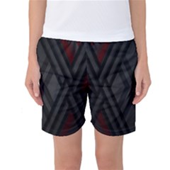 Abstract Dark Simple Red Women s Basketball Shorts