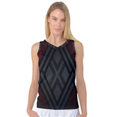 Abstract Dark Simple Red Women s Basketball Tank Top