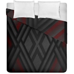Abstract Dark Simple Red Duvet Cover Double Side (California King Size)