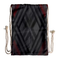Abstract Dark Simple Red Drawstring Bag (Large)